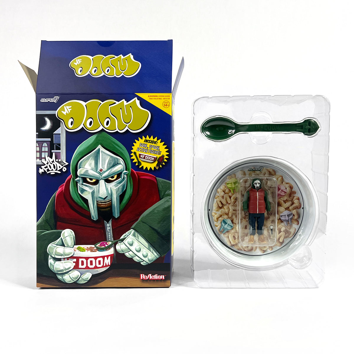 MF DOOM X SUPER7 - MM..FOOD REACTION FIGURE & CEREAL BOWL SET – GAS DRAWLS