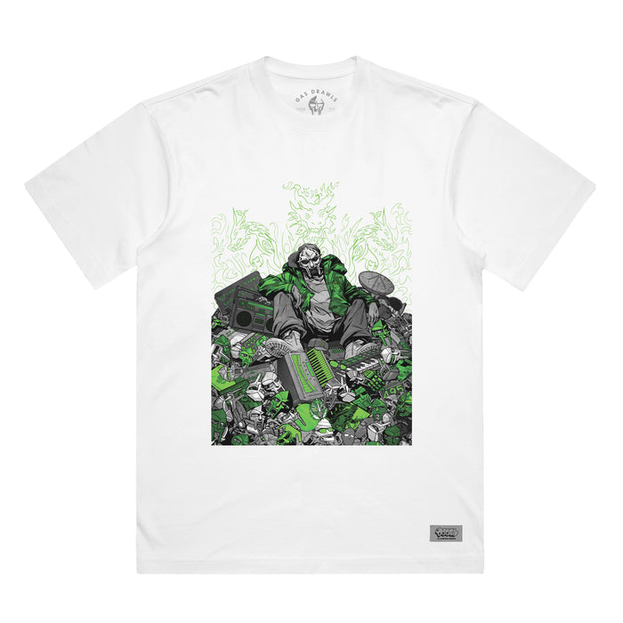 MF DOOM x Sanford Greene - White Shirt (Green & Chrome Edition)
