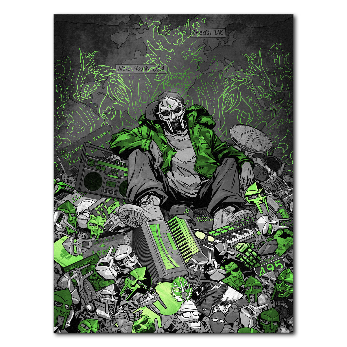 MF DOOM x Sanford Greene - Print (Green & Chrome Edition)