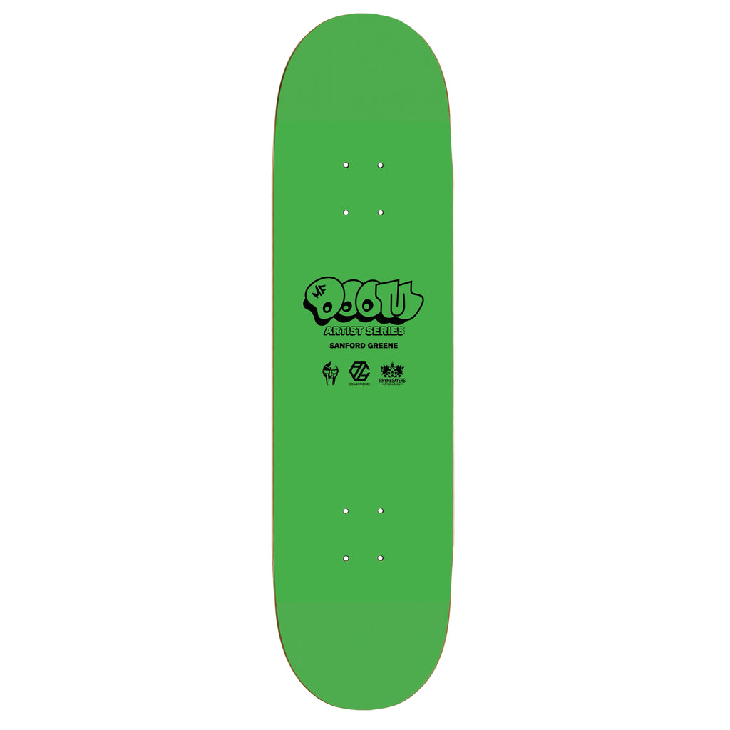 MF DOOM x Sanford Greene - Skate Deck (Green & Chrome Edition)