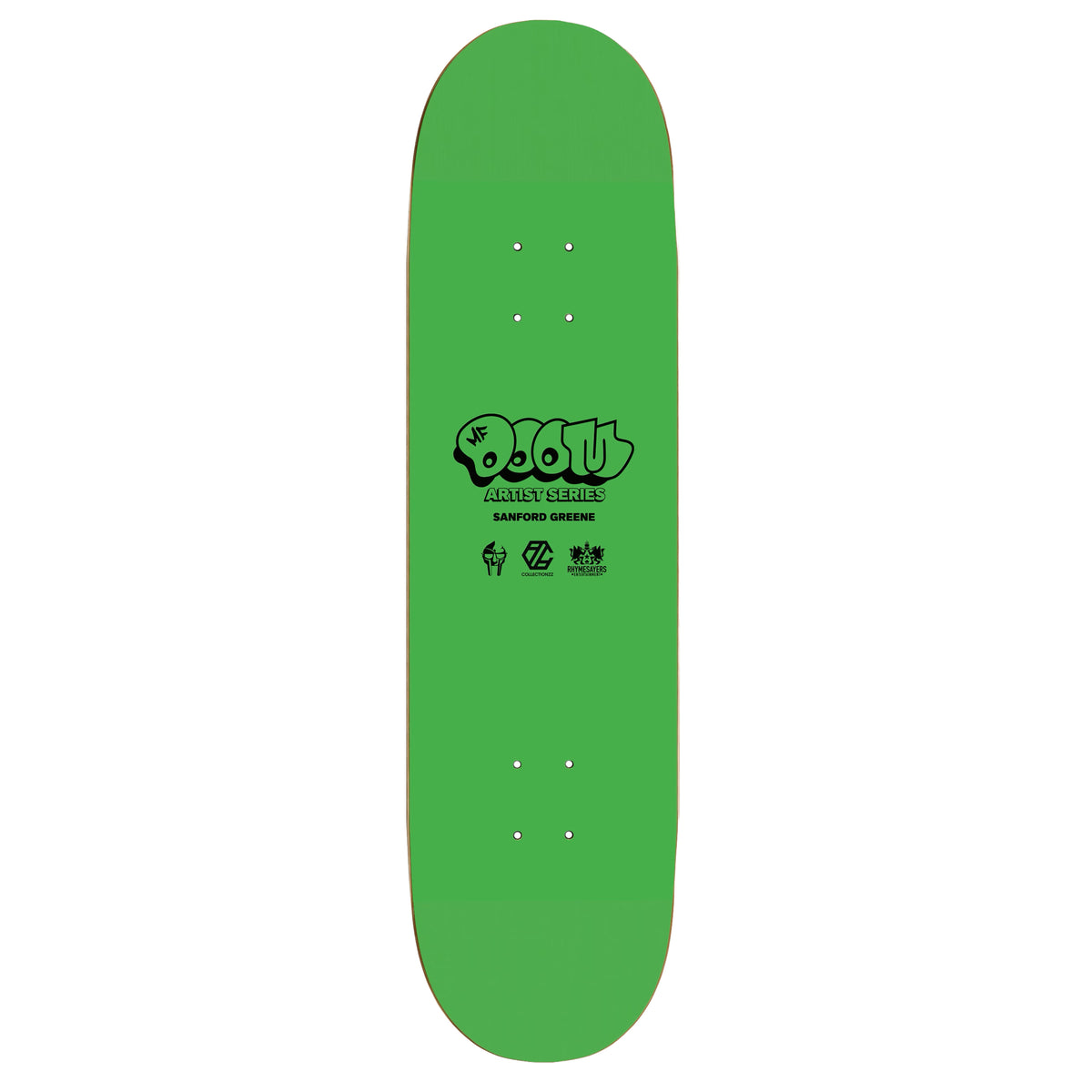 MF DOOM x Sanford Greene - Skate Deck (Green & Chrome Edition)