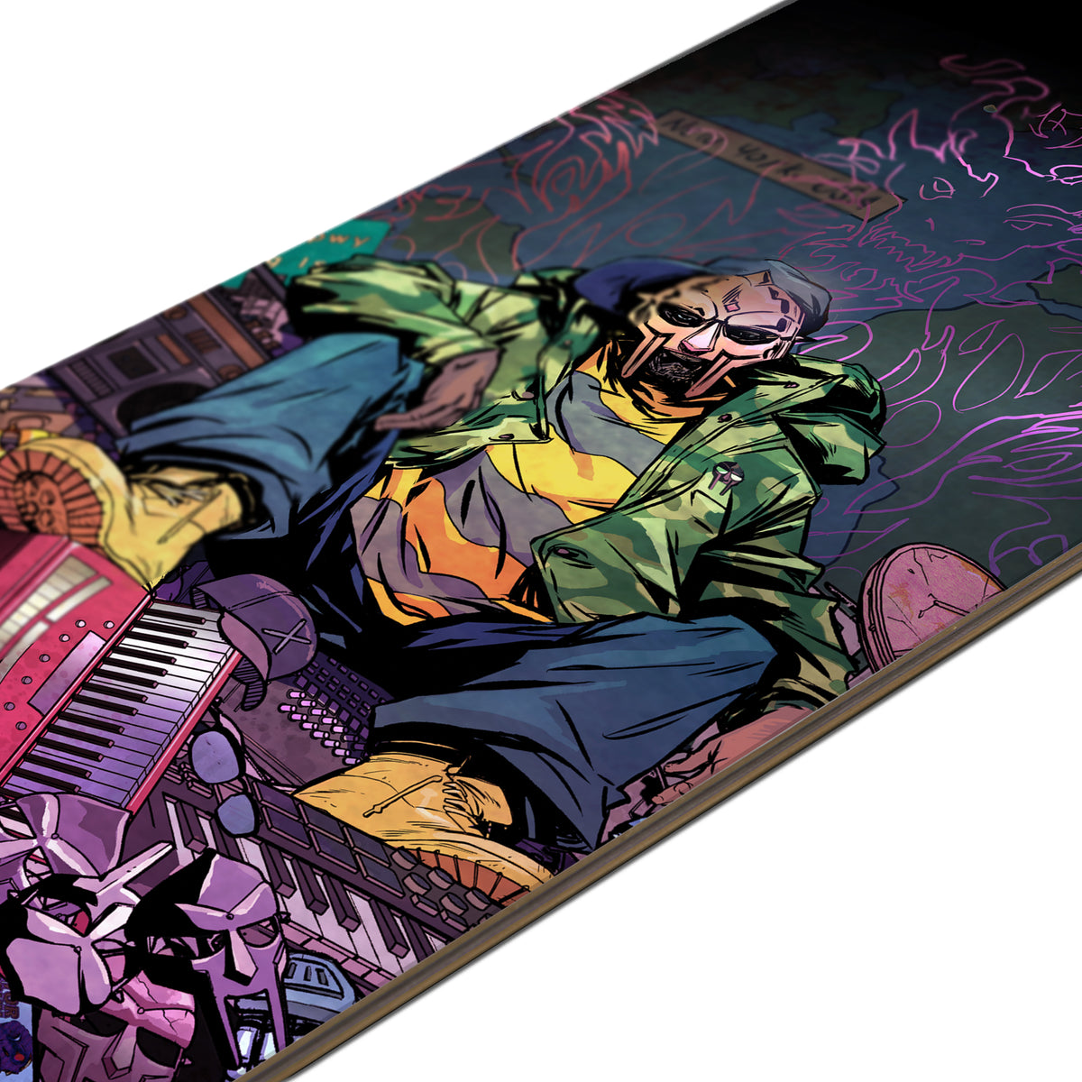 MF DOOM x Sanford Greene - Skate Deck (Rainbow Foil Edition)