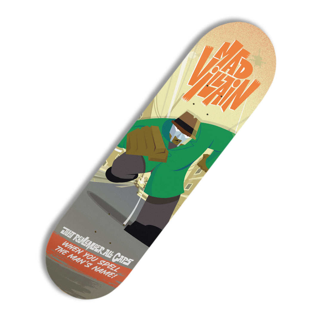MF DOOM - Throw Logo Blue Skate Deck - Rhymesayers Entertainment