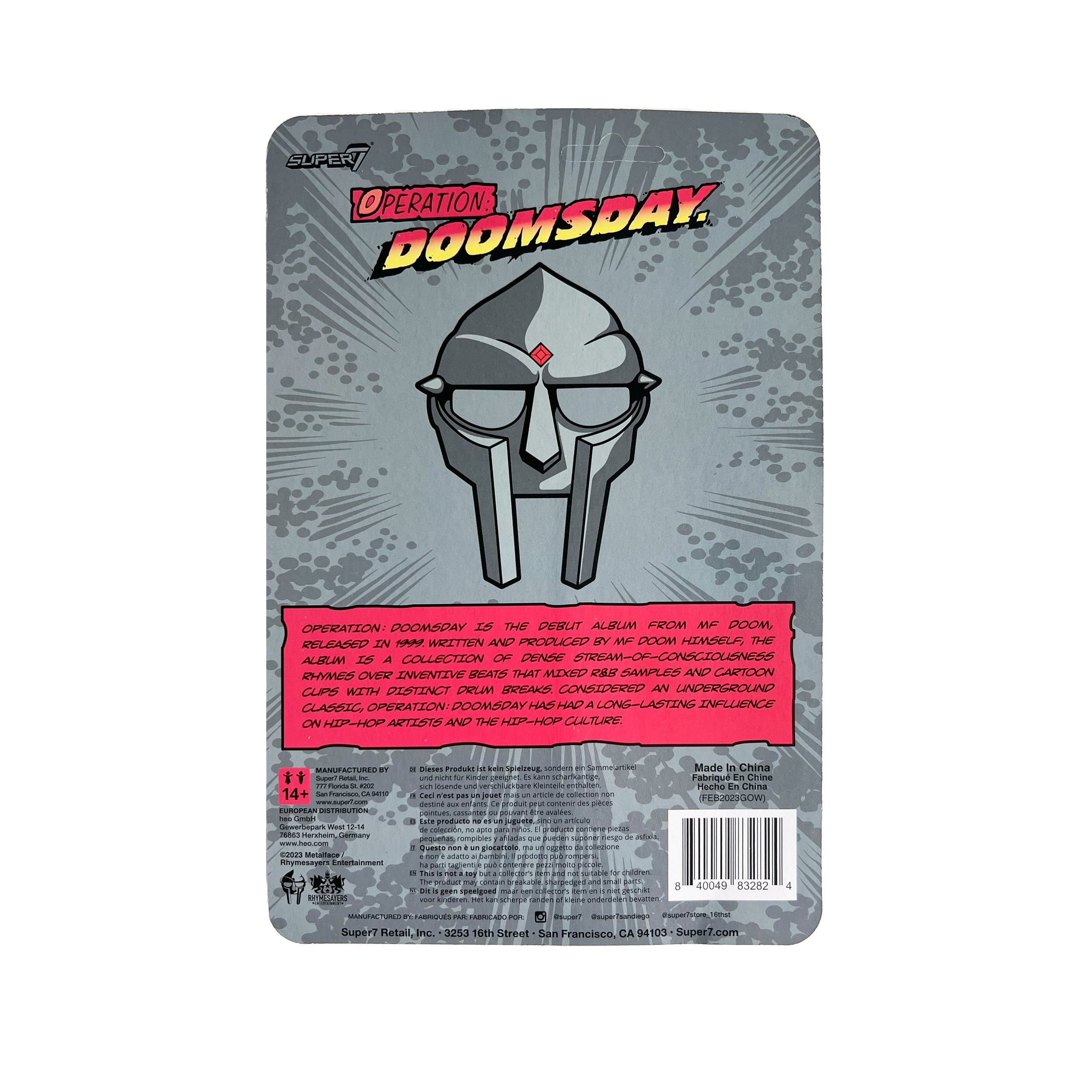 MF DOOM x SUPER7 - OPERATION: DOOMSDAY REACTION FIGURE