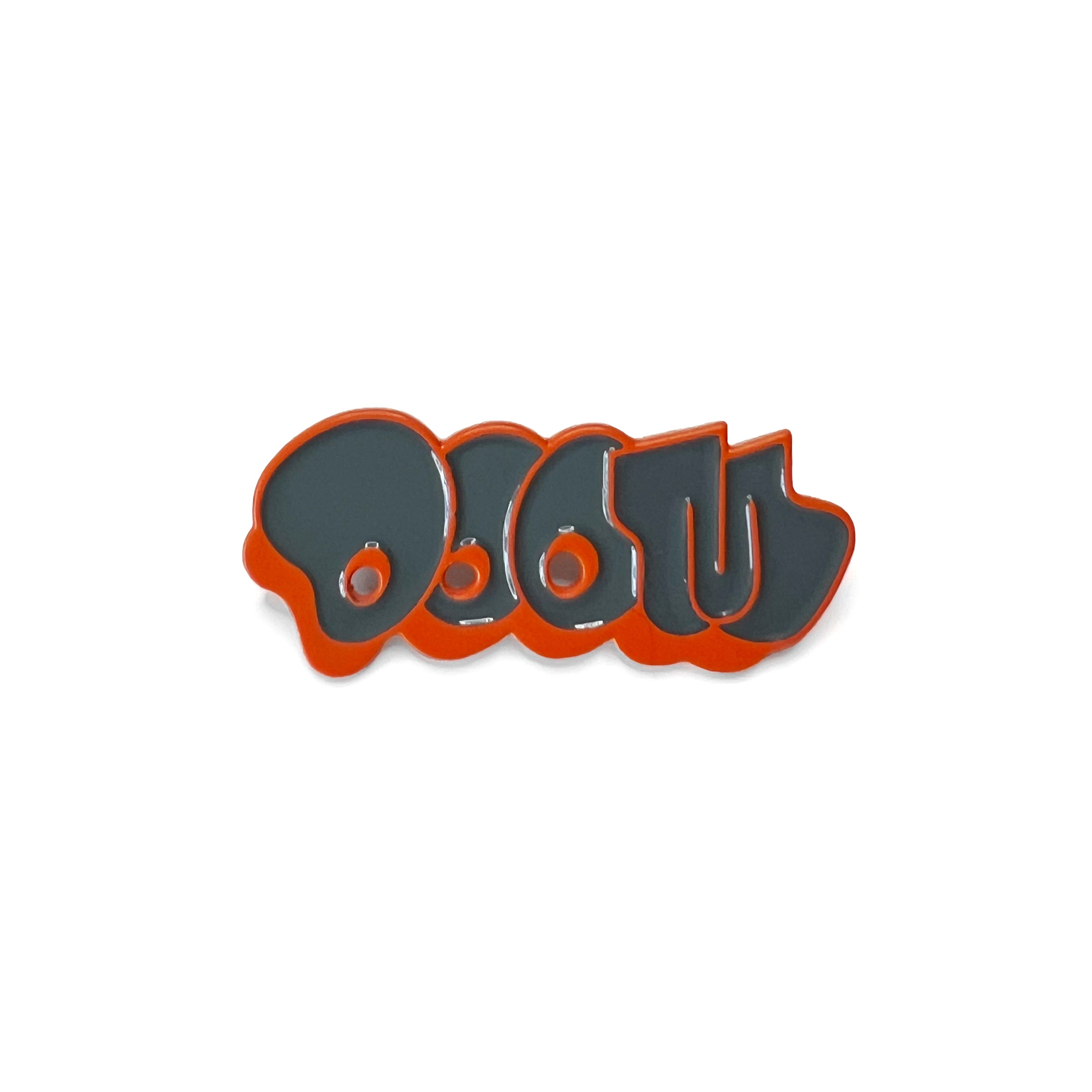 THROW ENAMEL PIN - ORANGE & GRAY