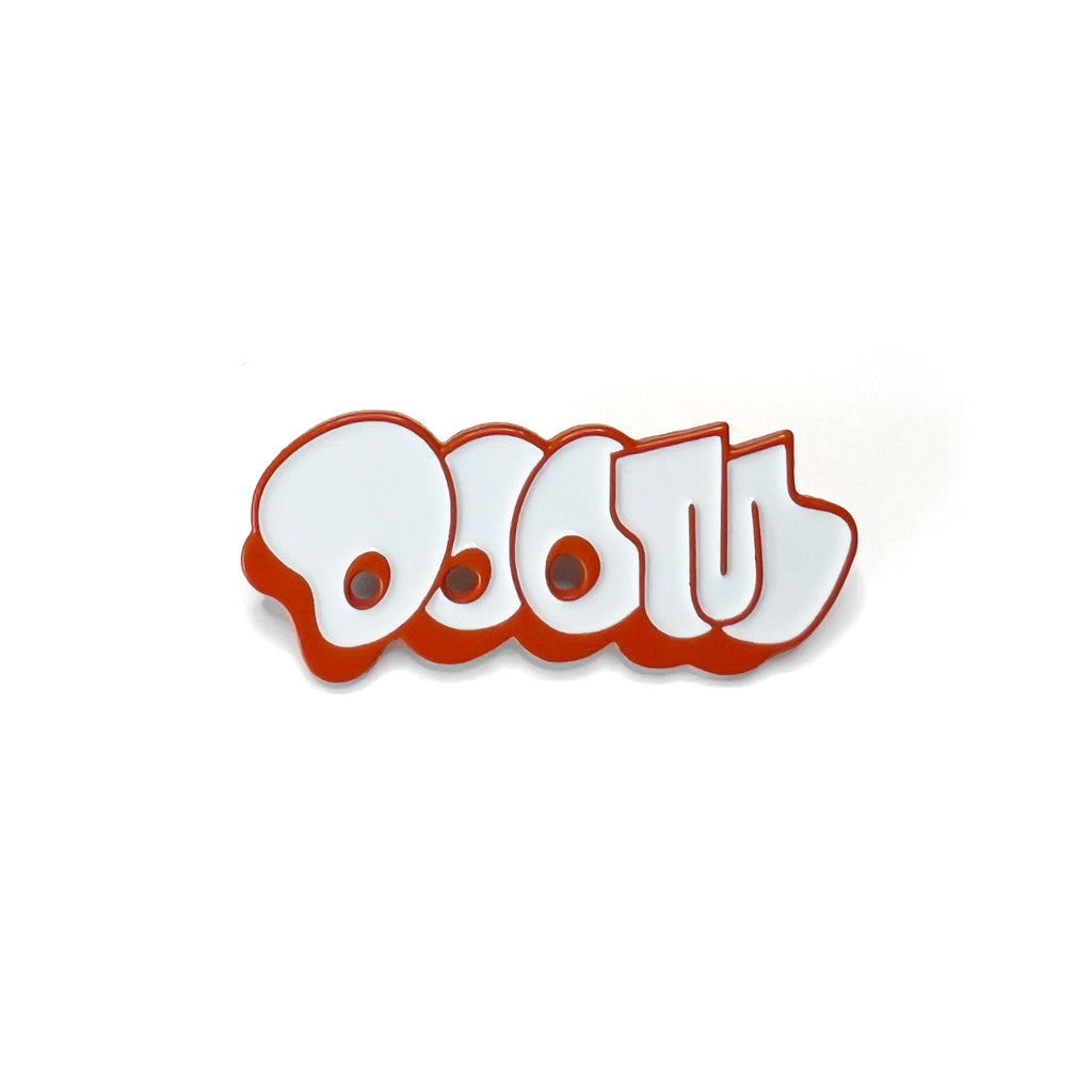 THROW ENAMEL PIN - ORANGE & WHITE