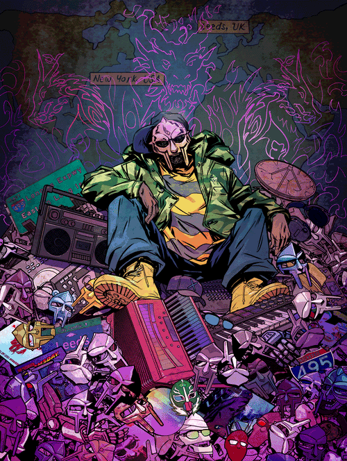 MF DOOM x Sanford Greene - Print (Rainbow Foil Edition)