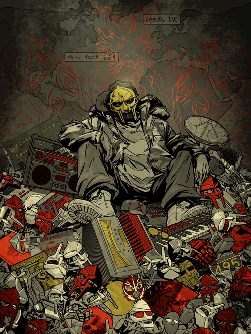 MF DOOM x Sanford Greene - Print (Red & Gold Edition)