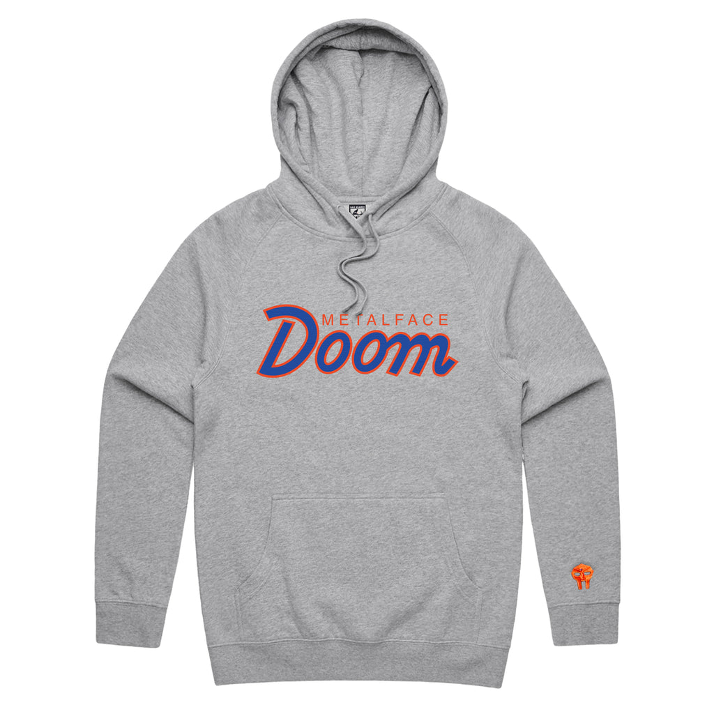 DOOMSDAY 2025: Retro Script Hoodie - Heather Gray