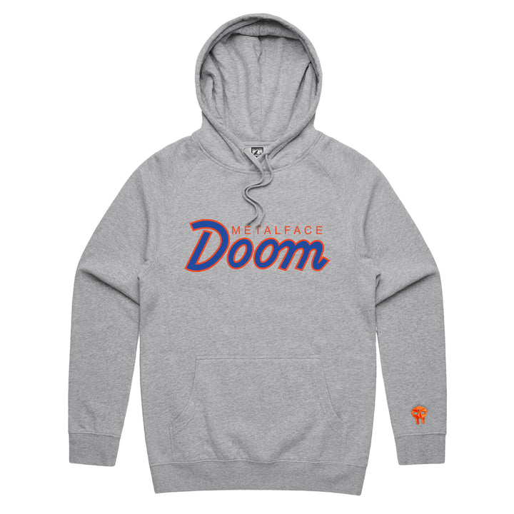 DOOMSDAY 2025: Retro Script Hoodie - Heather Gray – GASDRAWLS