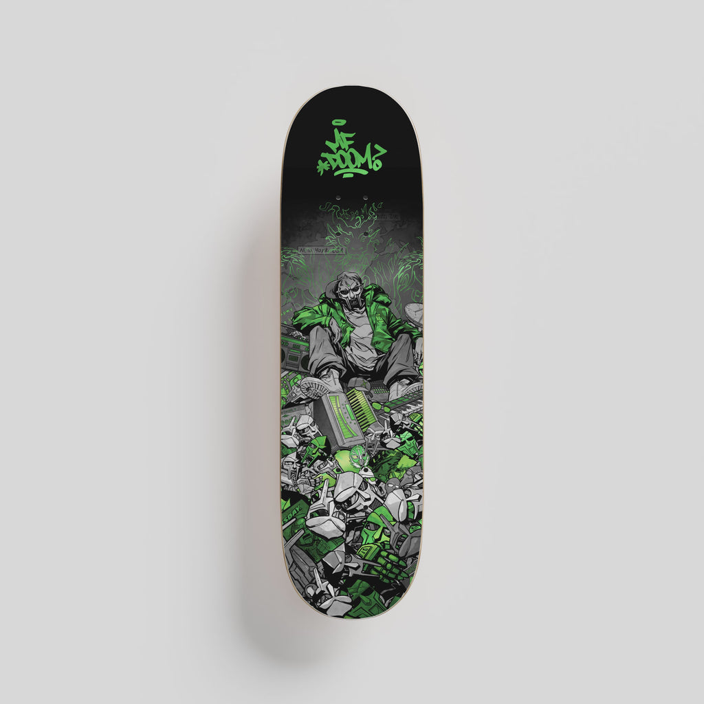 MF DOOM x Sanford Greene - Skate Deck (Green & Chrome Edition)