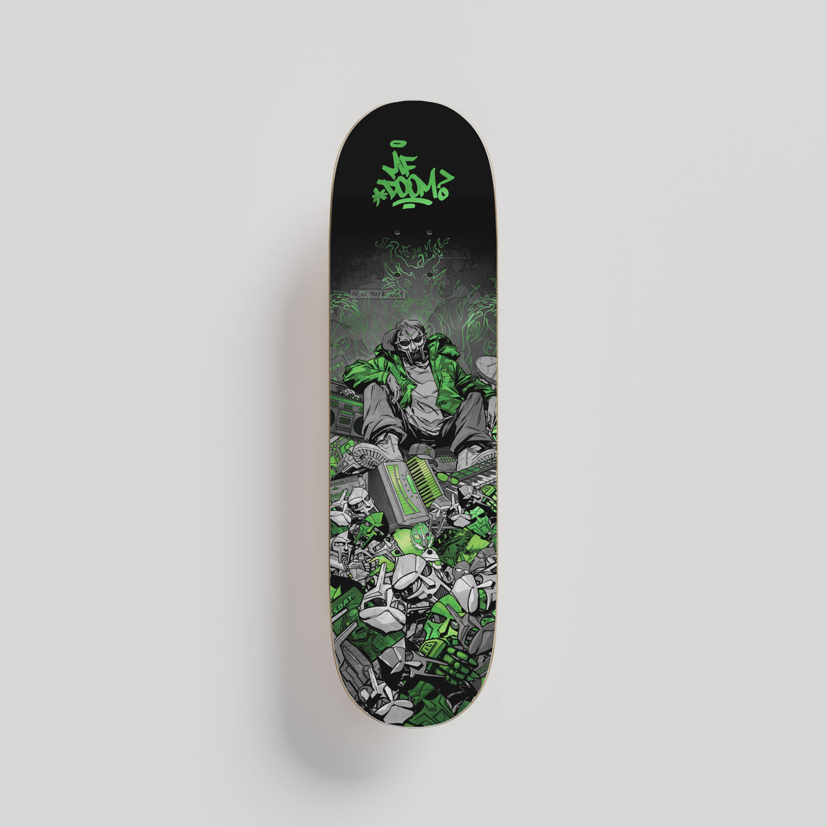 MF DOOM x Sanford Greene - Skate Deck (Green & Chrome Edition)